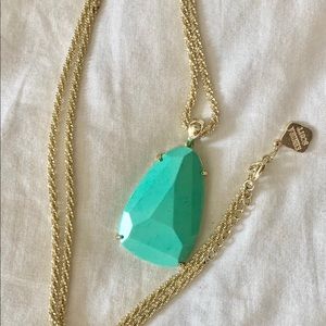 Kendra Scoot Gold 18inch with Turquoise stone